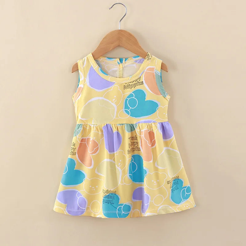 Girls Sleeveless Cute Print Casual Wear