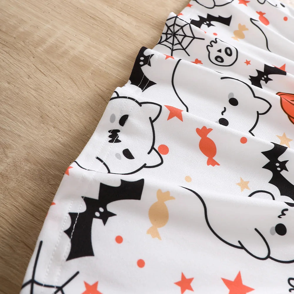 Halloween Print Long Sleeve Dress for Girls