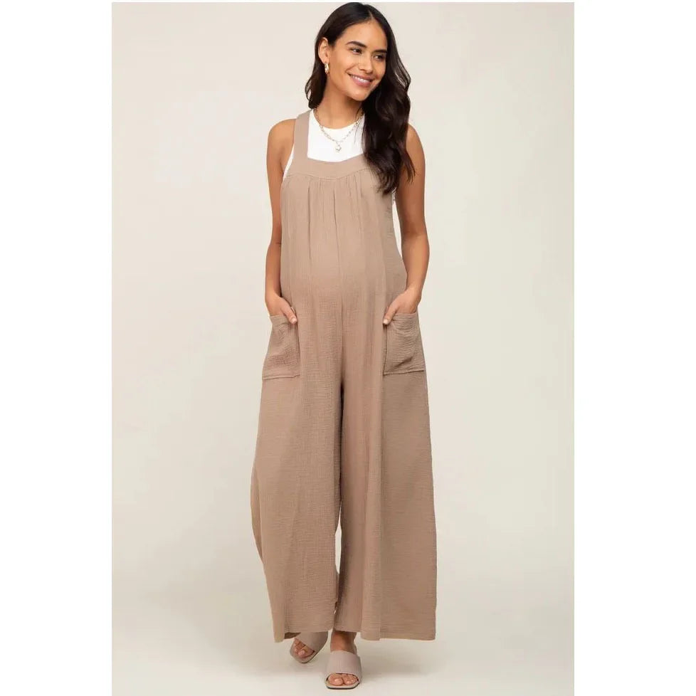 MOMSTAG Postpartum Wide-Leg Cargo Pants