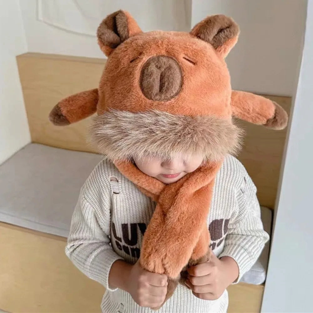 Capybara Winter Hat with Ears 4-6Y