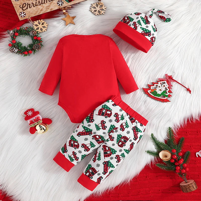 MOMSTAG 3Pcs Christmas Baby Clothes Set