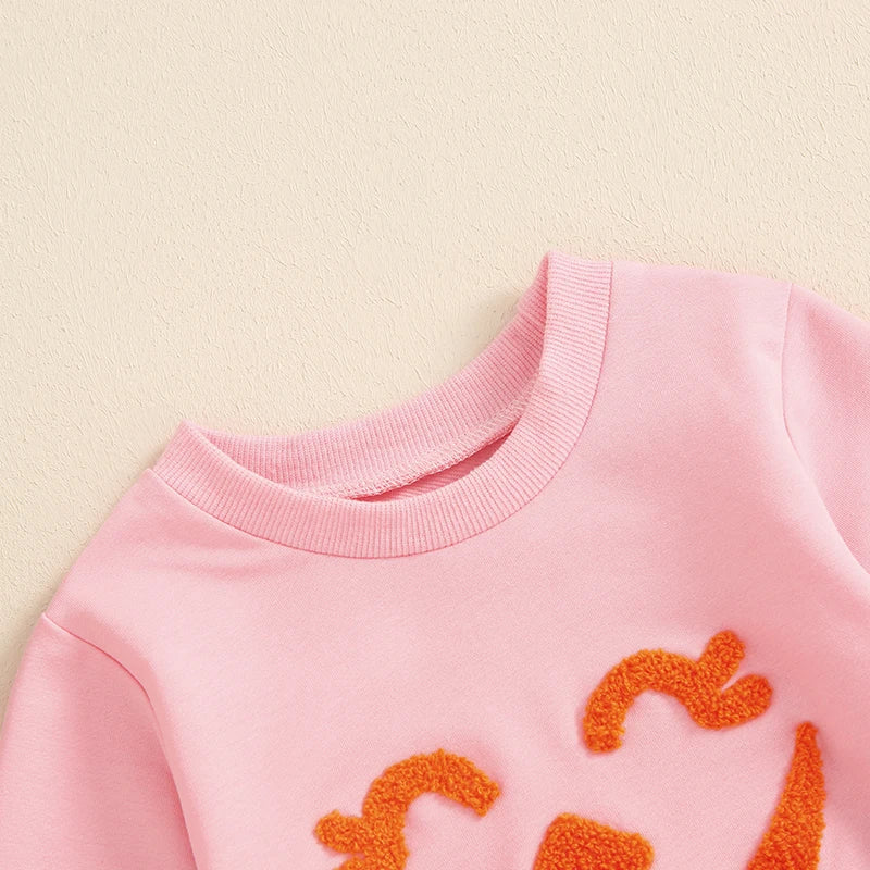 Pumpkin Embroidery Halloween Sweatshirts for Boys and Girls