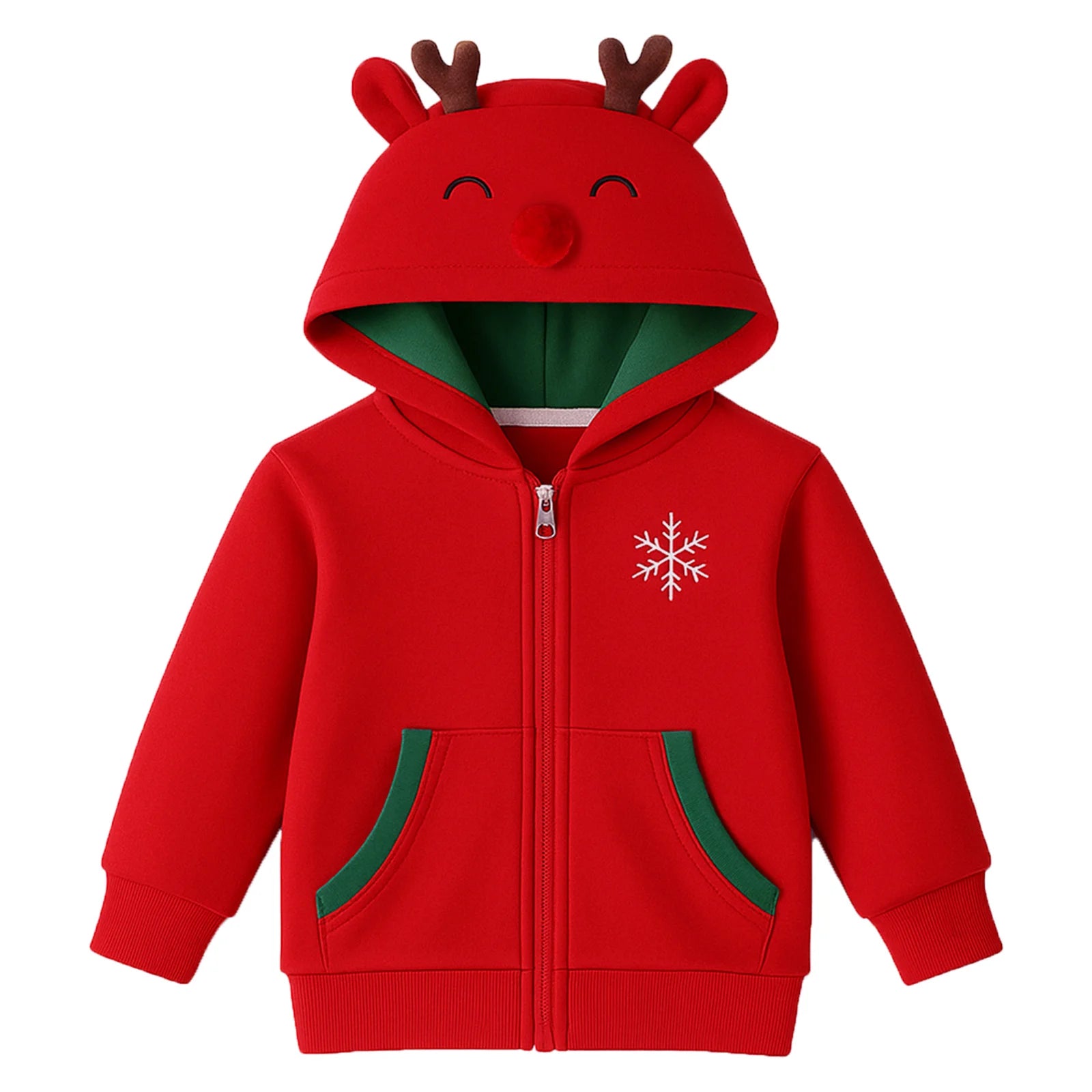 Christmas Red Snowflake Hoodie for Boys