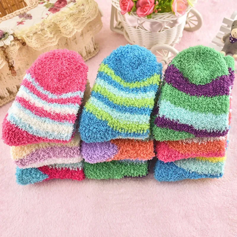 5 Pairs Baby Winter Fleece Socks 0-2Y
