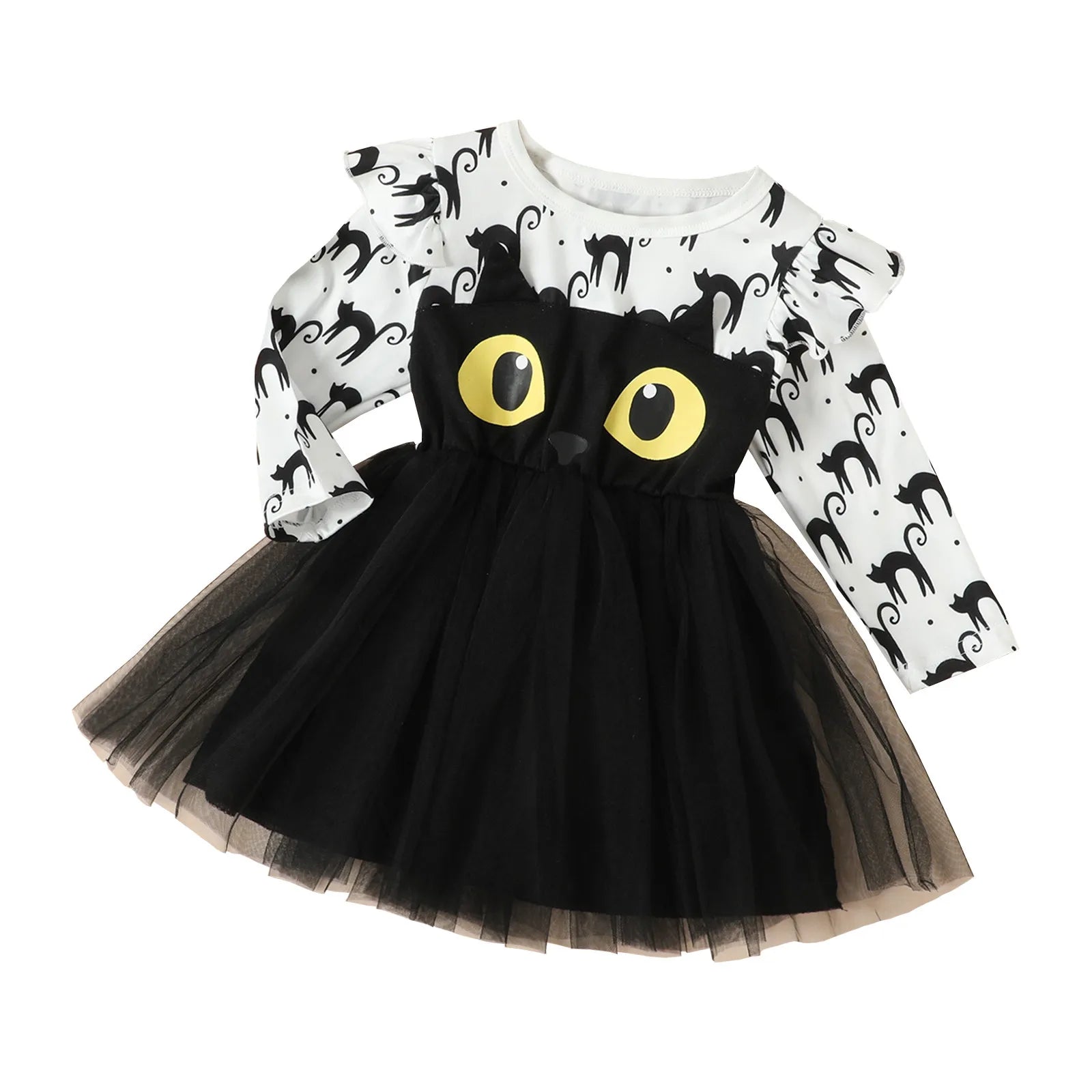 Halloween Black Cat dress for Girls