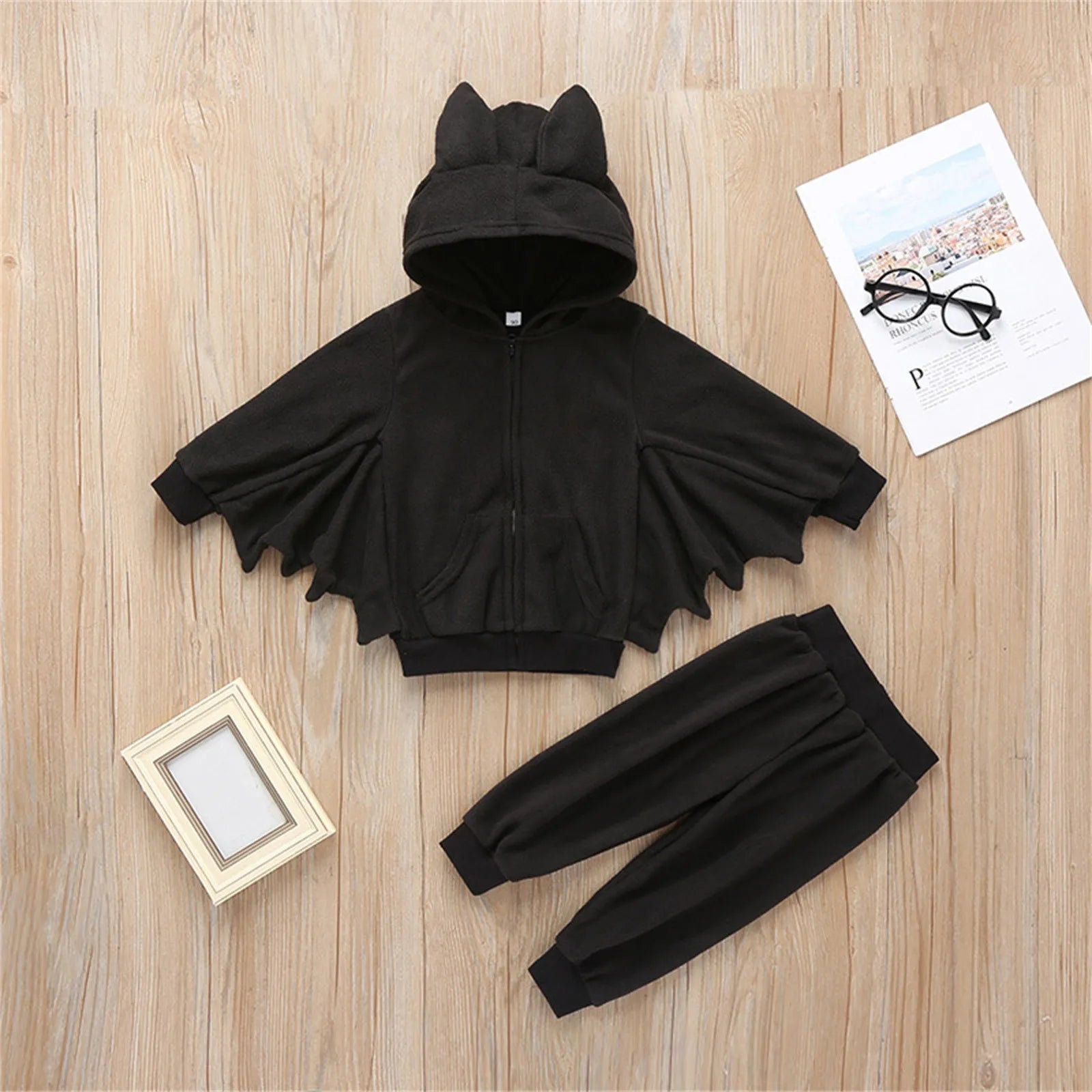 Bat Hooded Long Sleeve Tops+Pants Unisex Toddlers