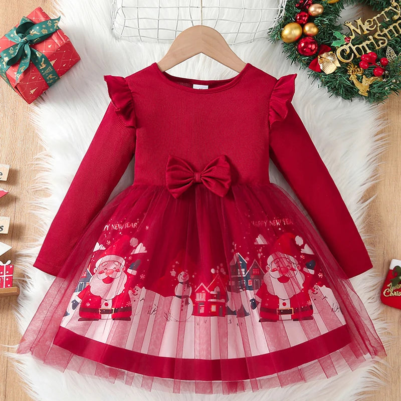 Christmas Girls Princess Dress 2025
