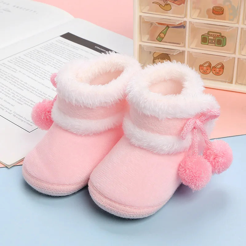 Baby Winter Snow Boots with Pompom 0–18M