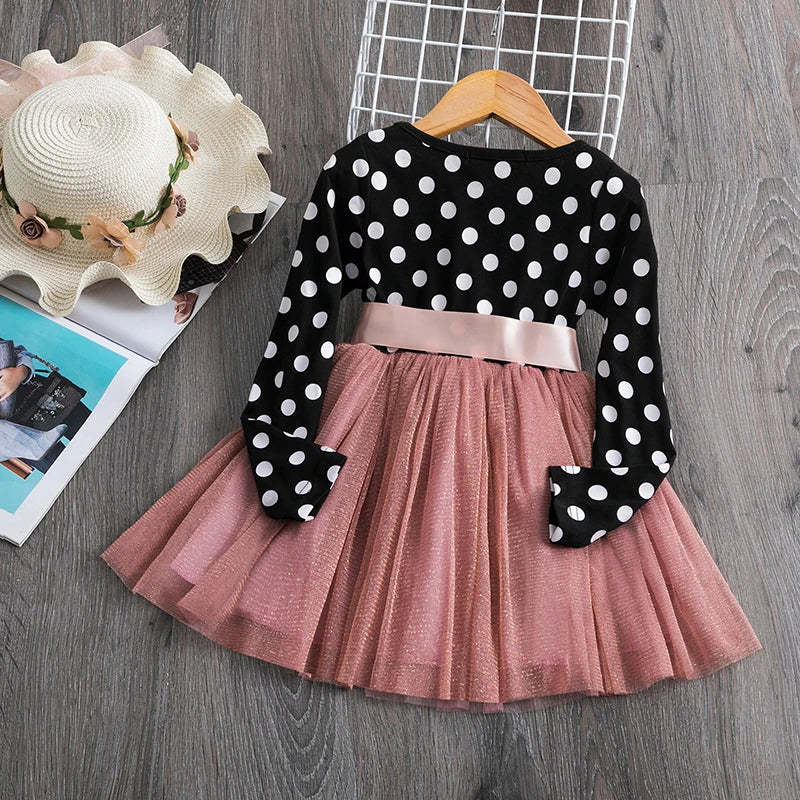 MOMSTAG Polka-dot Kids Princess Dresses for Girls