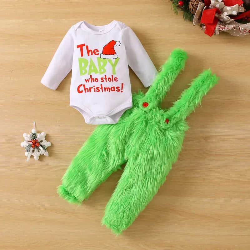 MOMSTAG Christmas Newborn Letter Long Sleeve Bodysuit