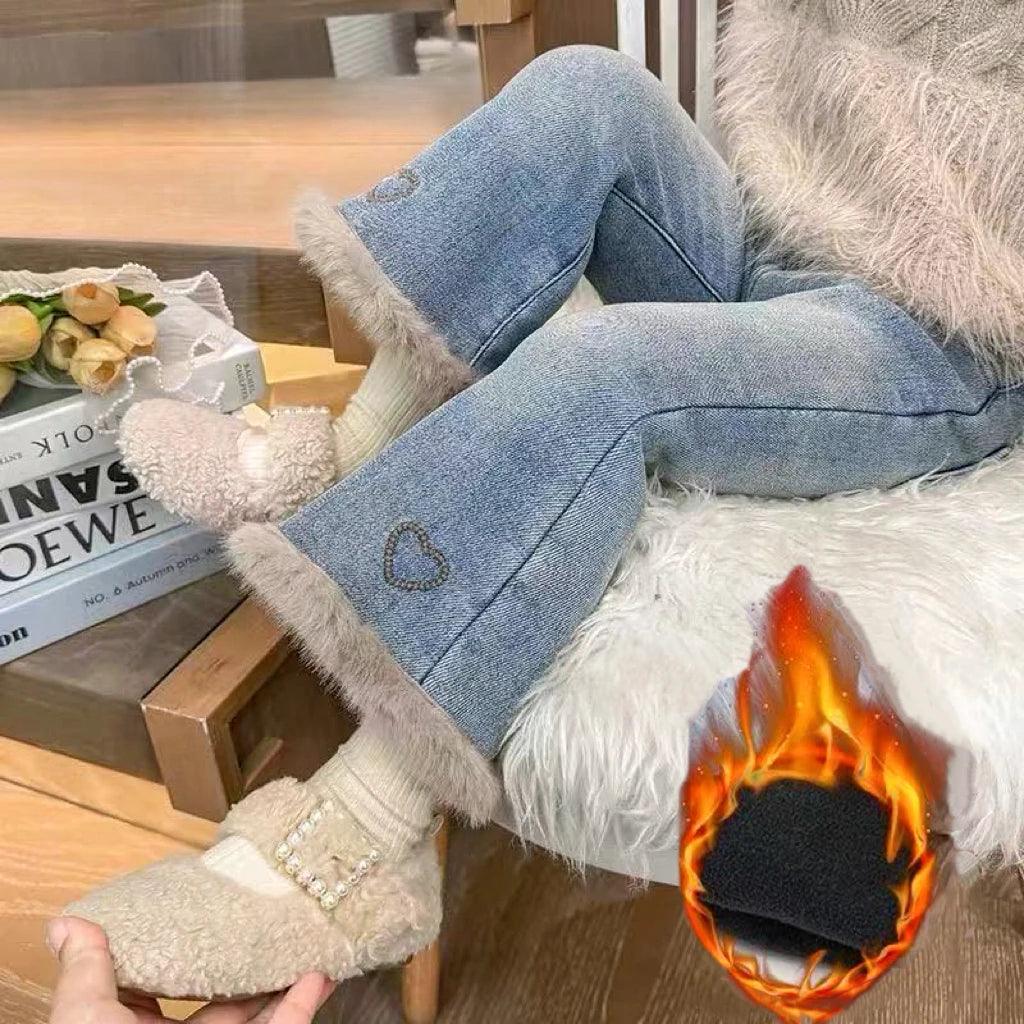 Girls Thick Insulated Flared Pants