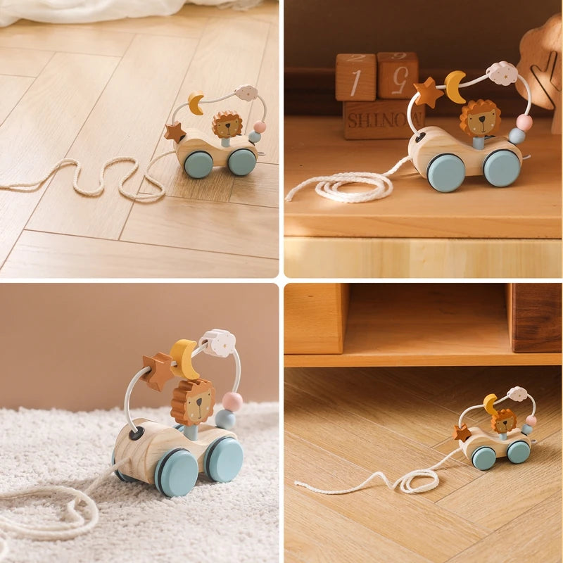 Wooden Baby Trailer Car Toys