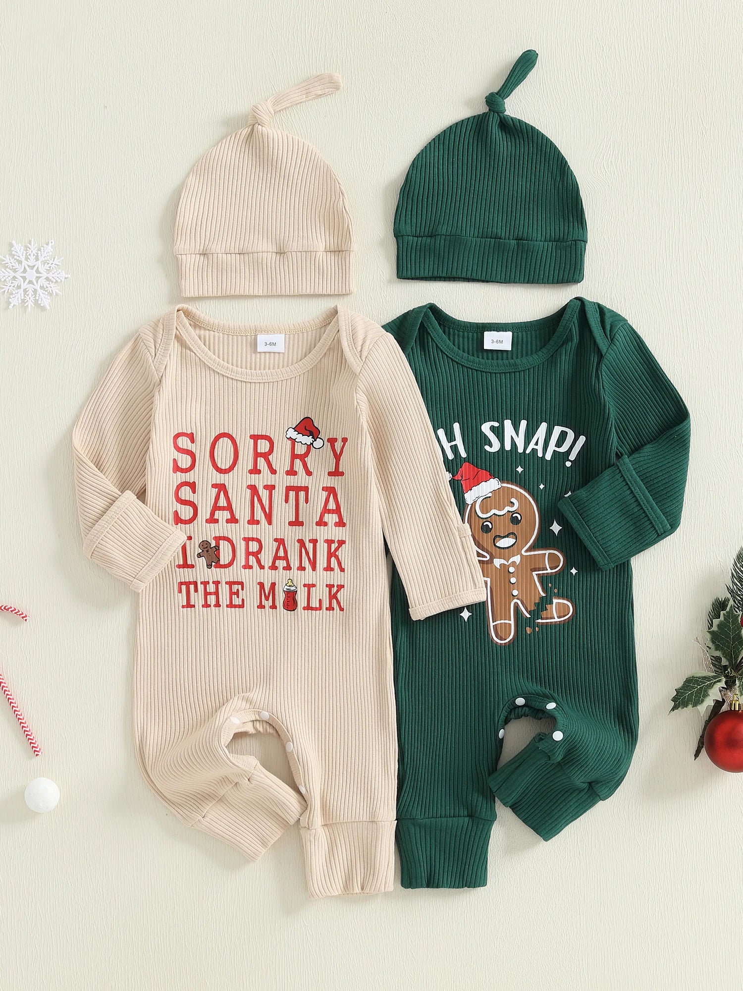 Baby Gingerbread Man Romper Set