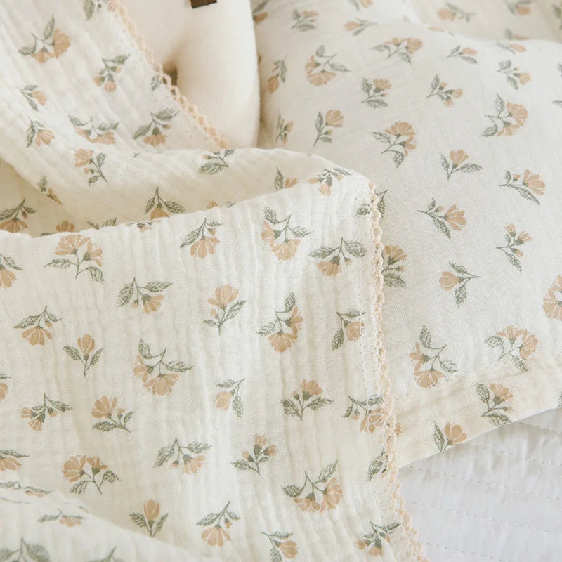 Floral 150cm Muslin Blanket for Baby Swaddle Wrap