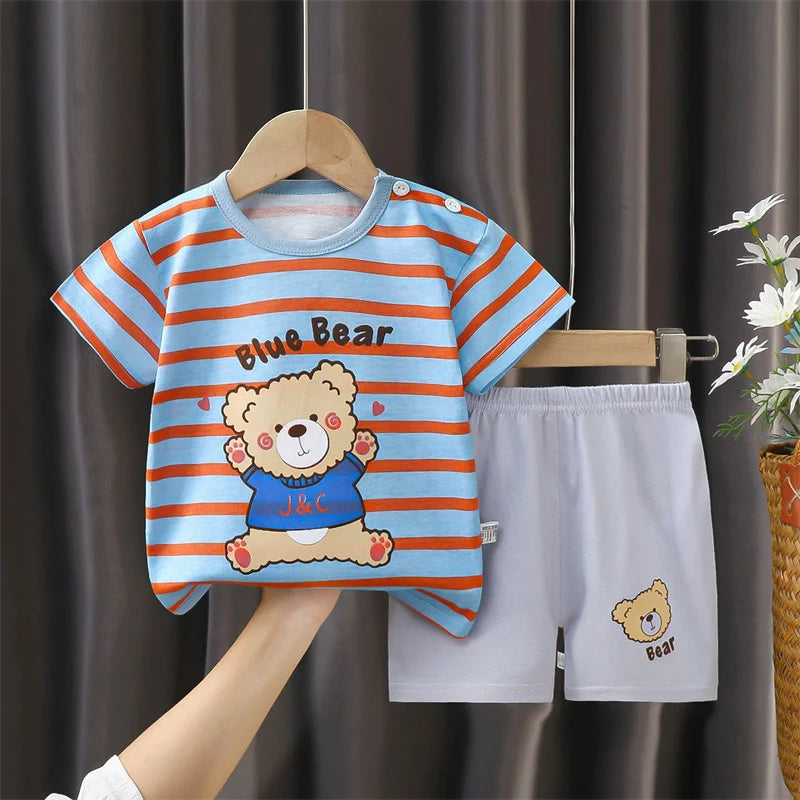 2-Piece Cotton Cartoon Pajama & Casual Tracksuit for Boys