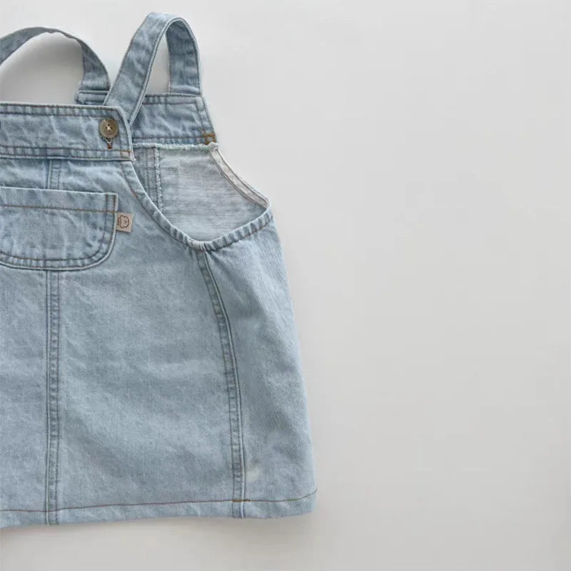 Baby Girls Sleeveless Denim Strap Dress