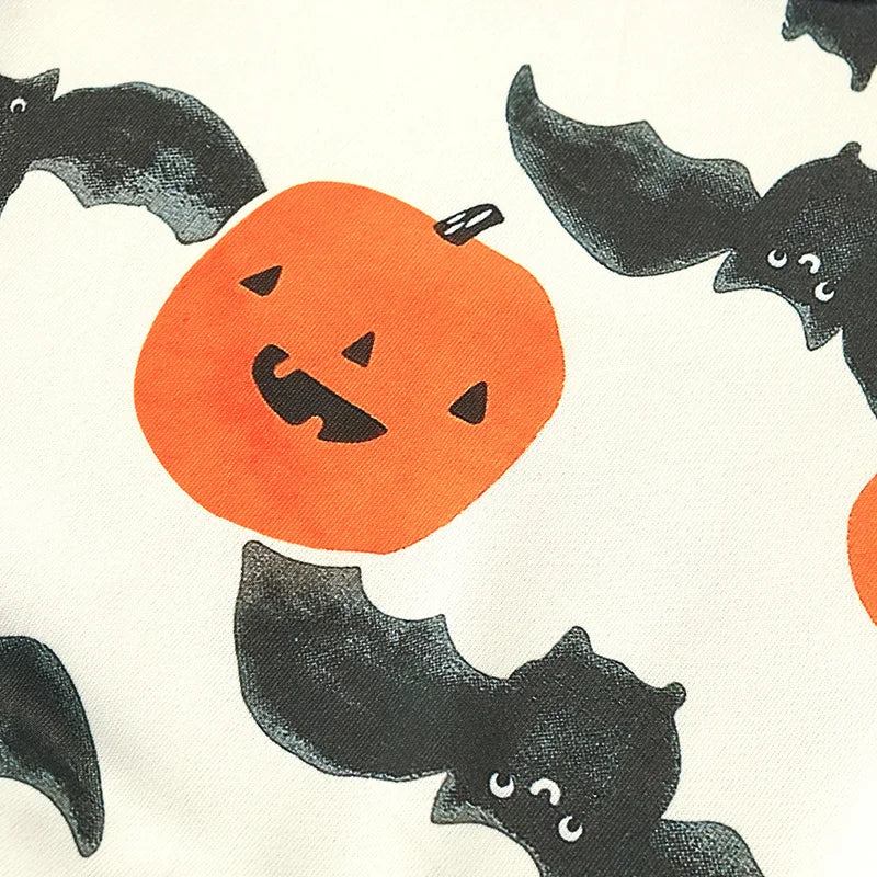 Jack O'lantern And Bat Print Boys Sweater for Halloween