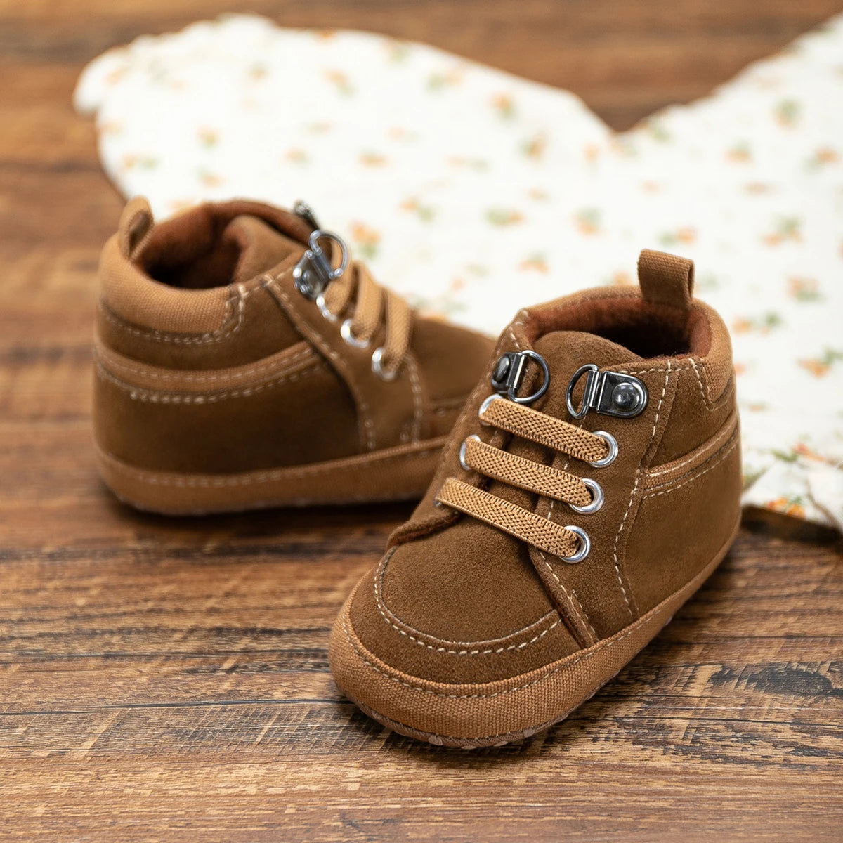 Cotton Sole Anti-slip PU Leather First Walkers Crawl Crib Moccasins Shoes for baby boys