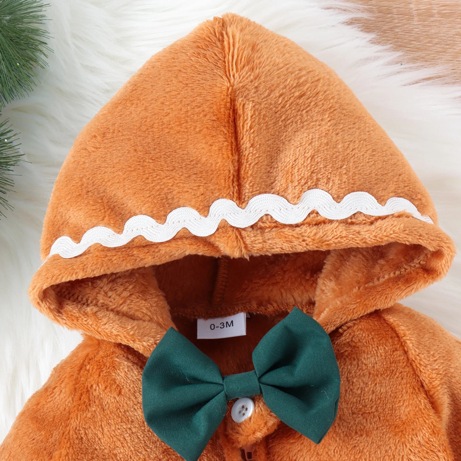 Cozy Fluffy Coffee Jumpsuit for Babies 0-1Y