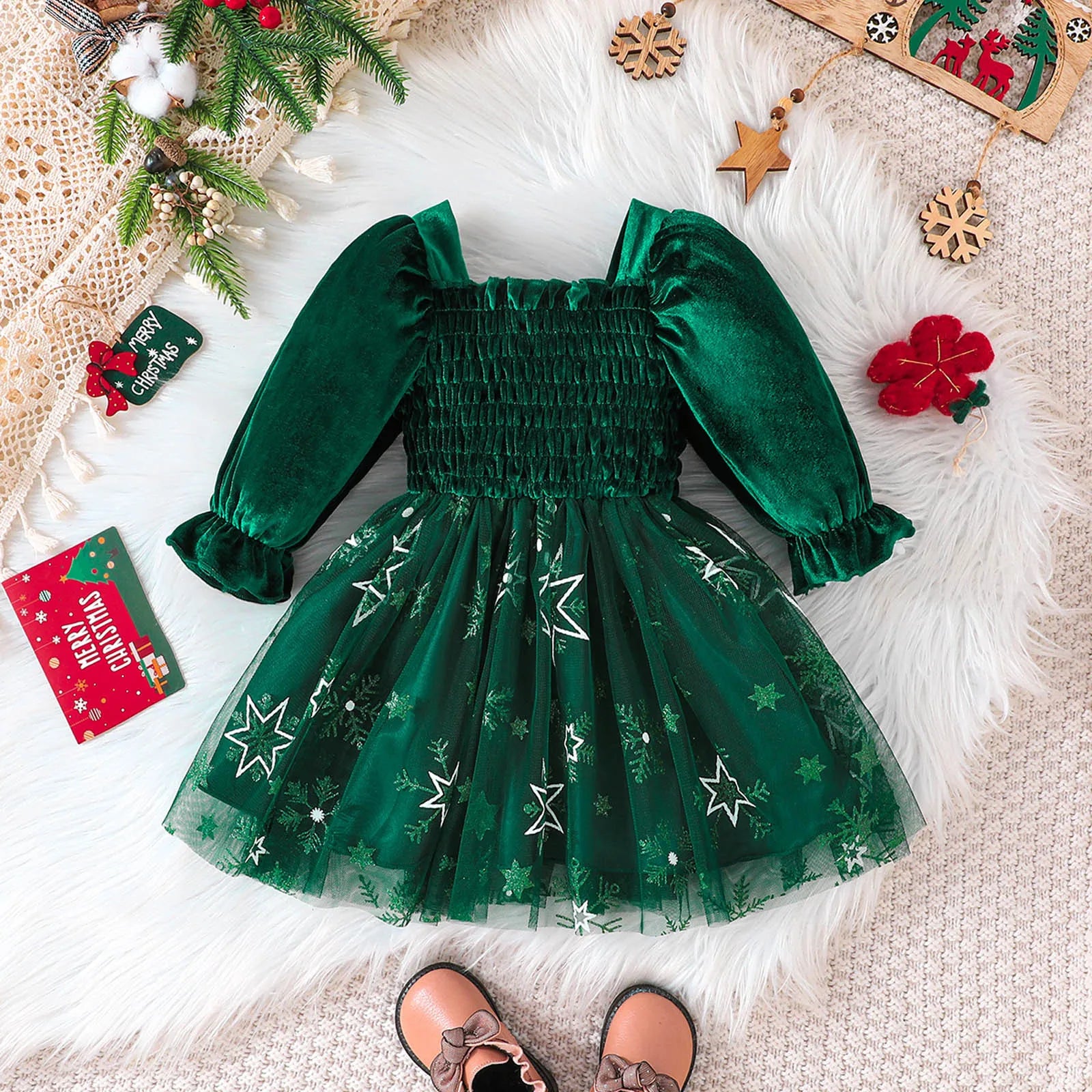 MOMSTAG Girls Christmas Dress