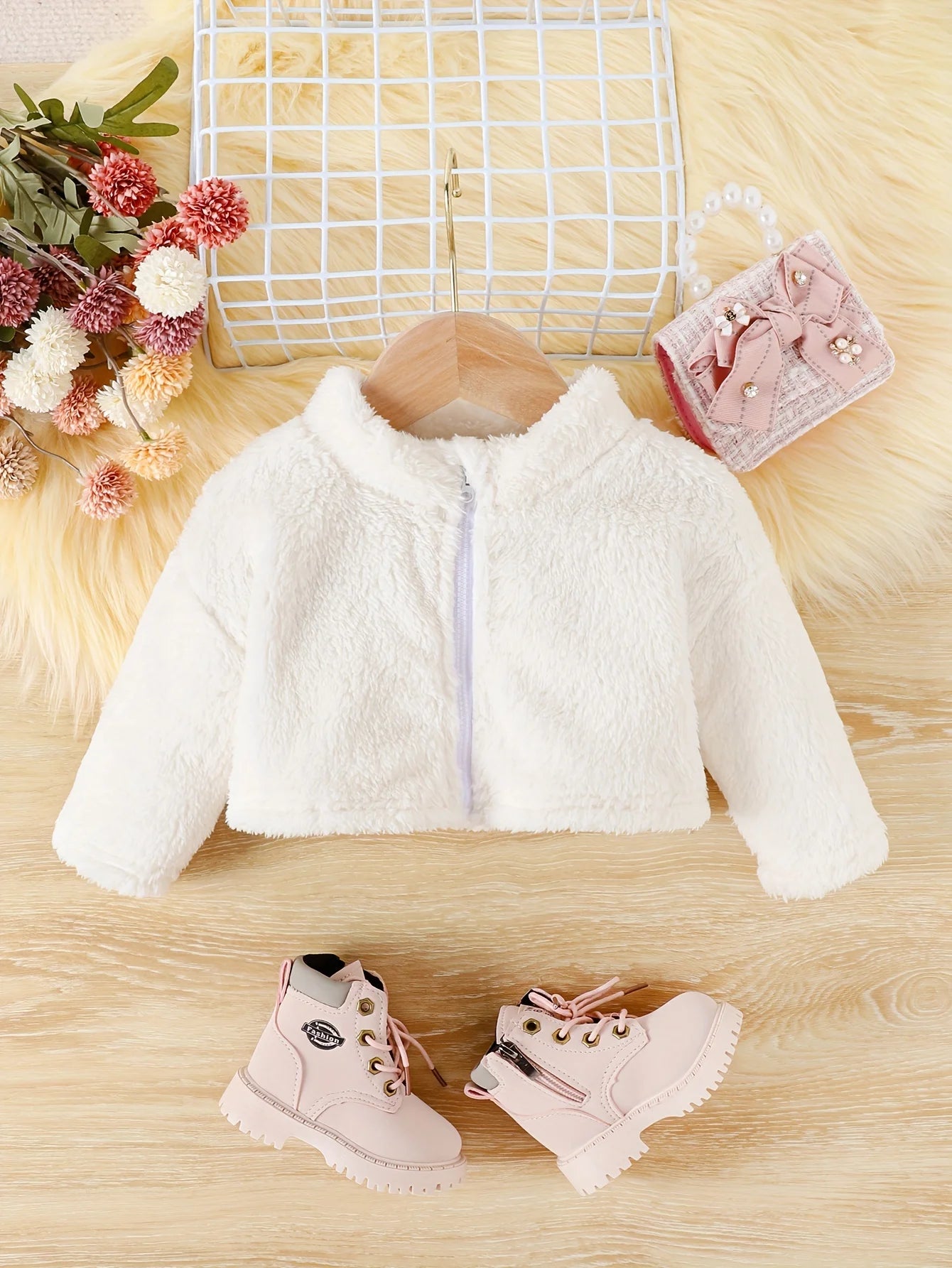 Baby Girl Plush Winter Jacket 3M-24M