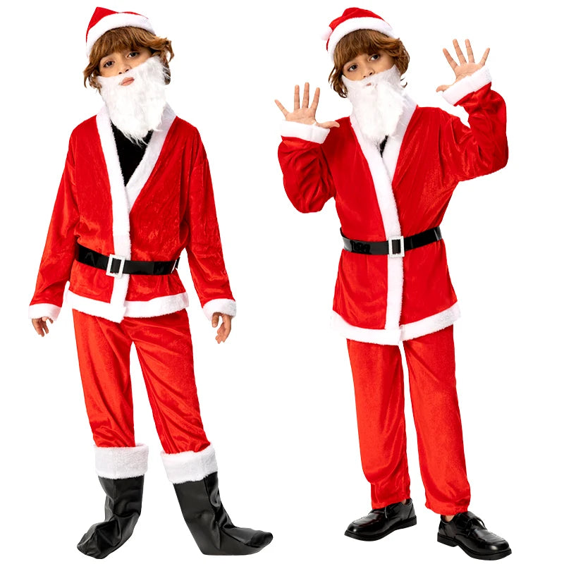 Boys Santa Costume Christmas Trousers & Belt for Kids