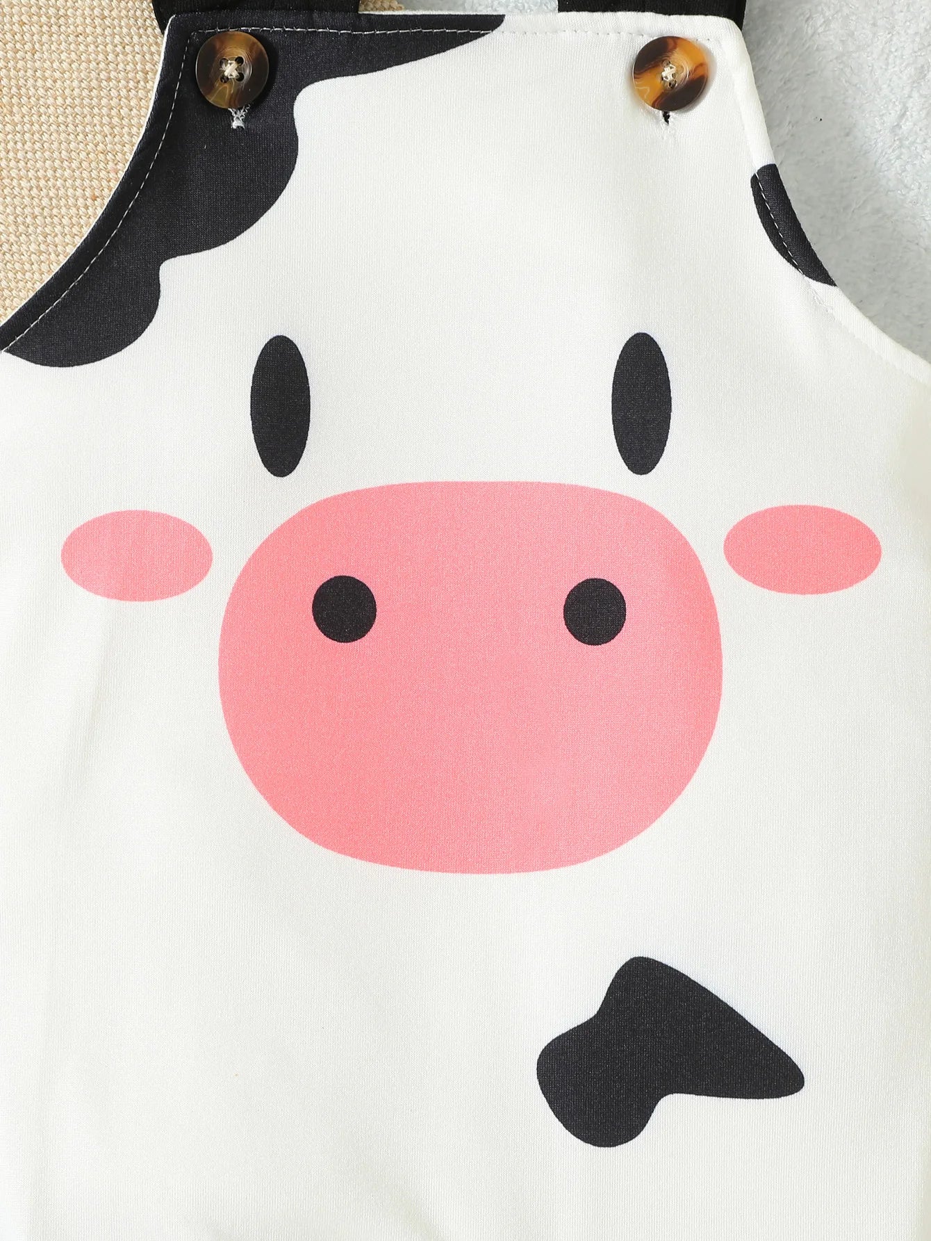 MOMSTAG Baby Summer Sleeveless Cartoon Cow Suspender Trousers