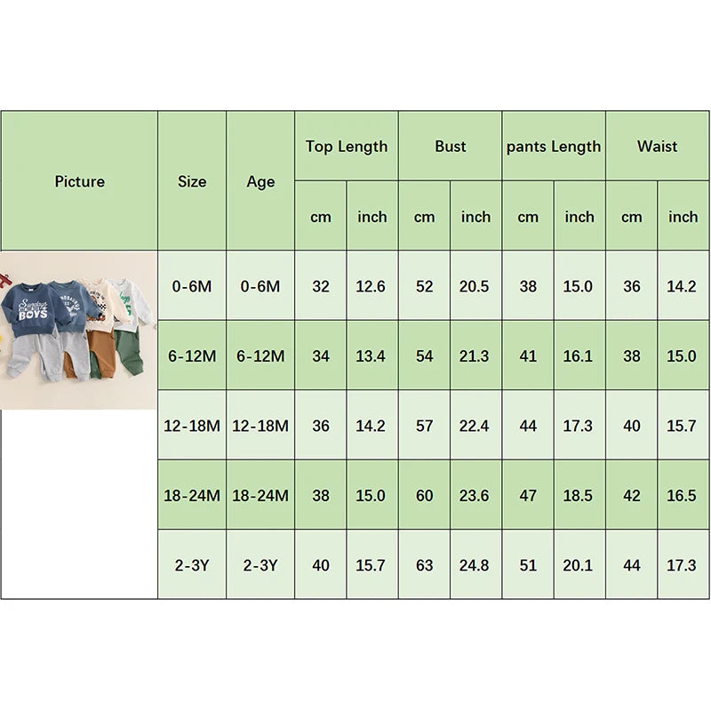 2 pc Long Sleeve Sweatshirt and Elastic Waist Pants with Pockets for Boys