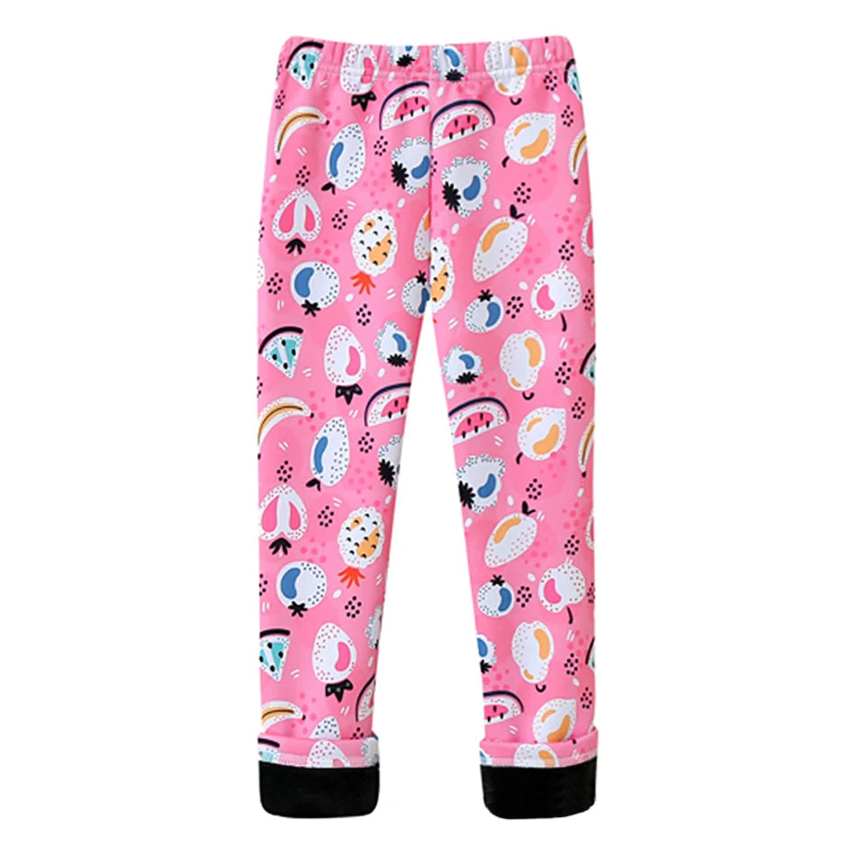 Girls Cozy Fleece-Lined Butterfly Leggings