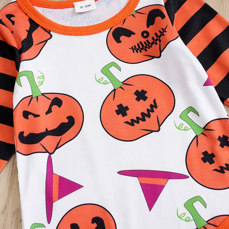 Pumpkin Hipster Romper and Pants for baby boys and girls