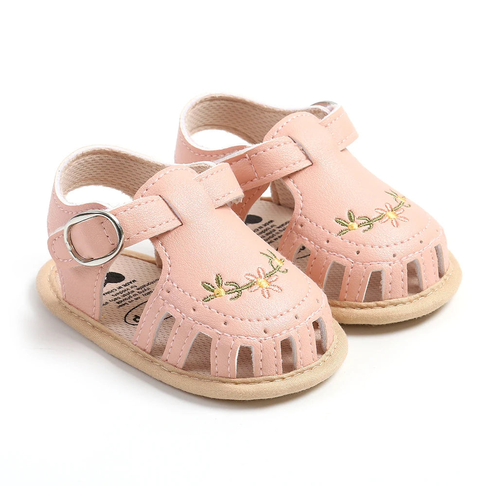 Baby Girl Embroidered Floral Lightweight Sandals