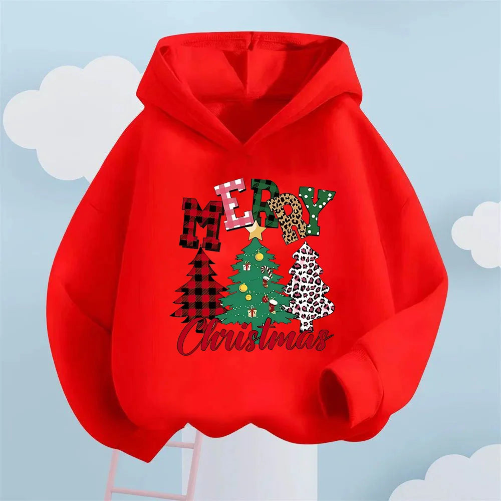Christmas Tree Print Kids Hoodie