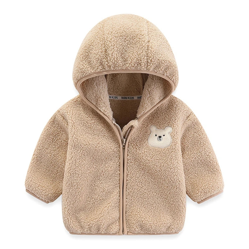 MOMSTAG Baby Winter Jackets Thicken Hooded Coat Coral Fleece Outerwear Snowsuit