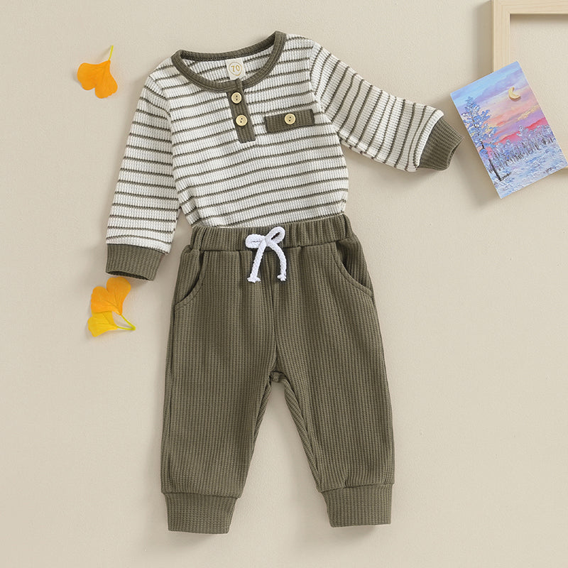 MOMSTAG Newborn Baby Boy Girl Fall Winter Romper Long Pants Set