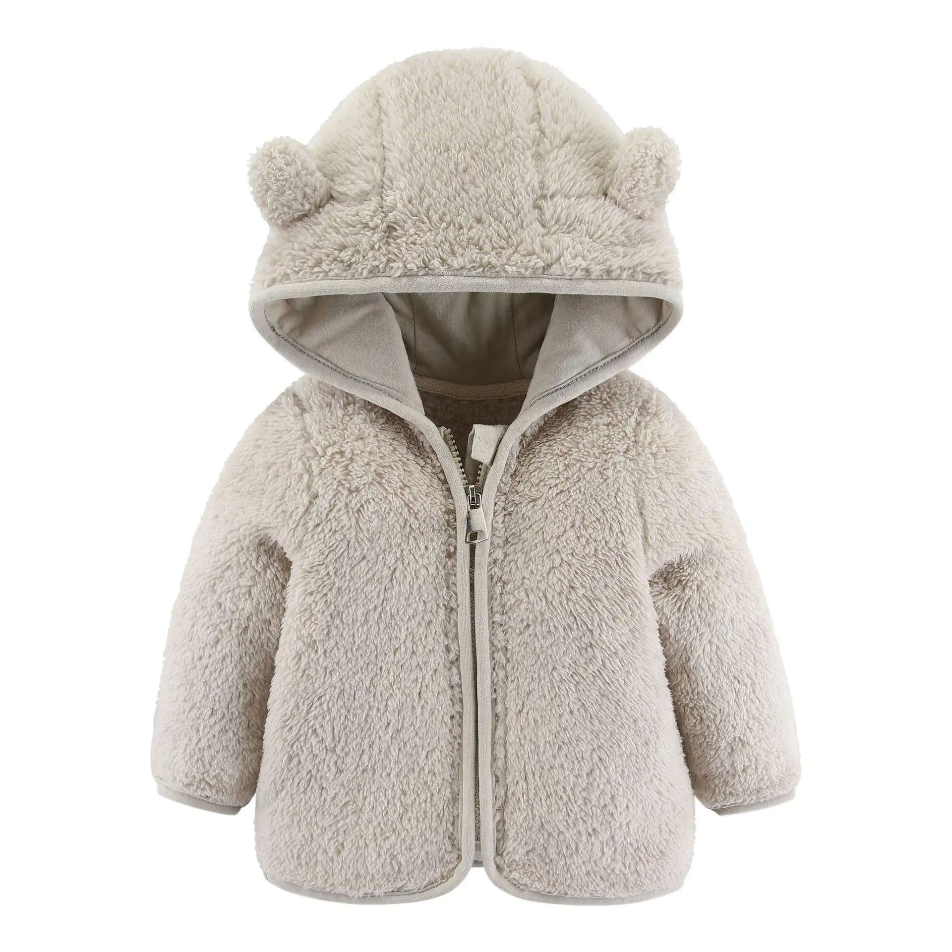 Baby Bear Ears Fleece Hooded Jacket