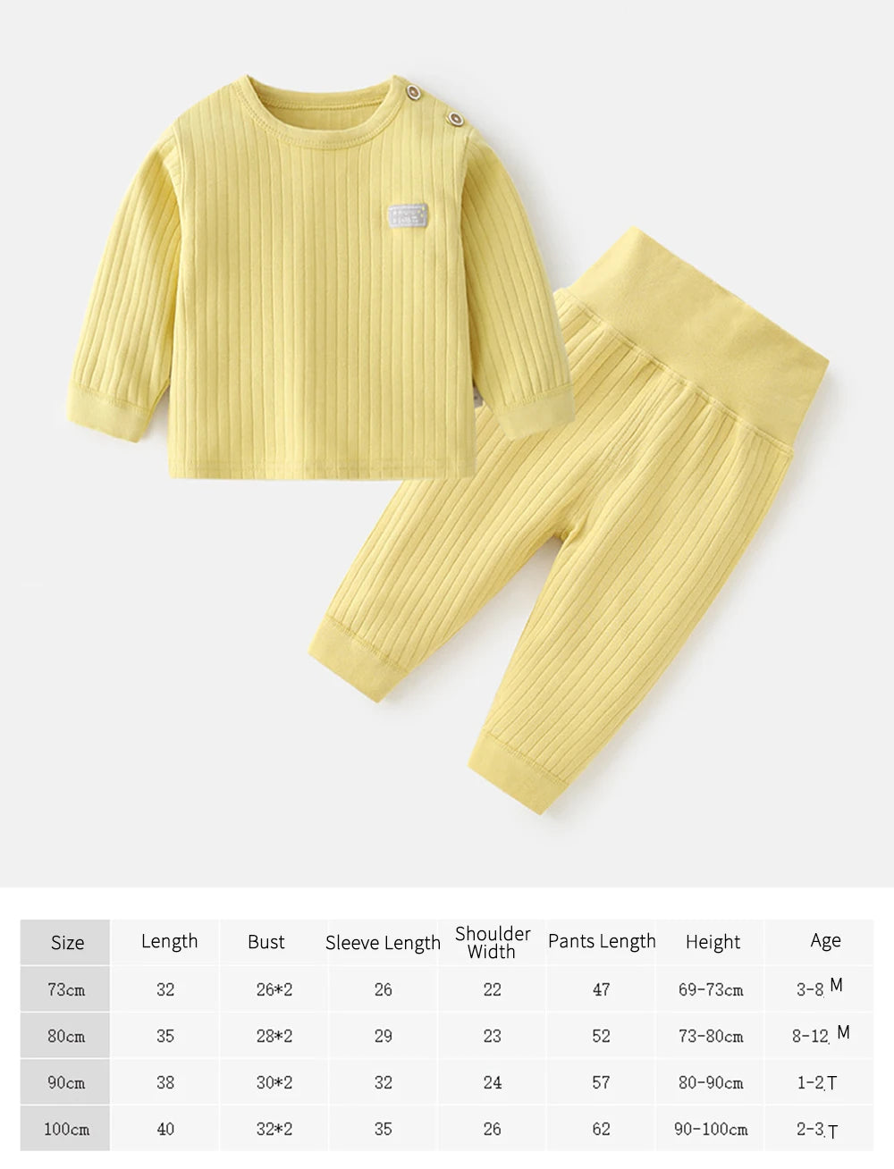 Baby Thermal Candy Color Pajama Set 3M–2T