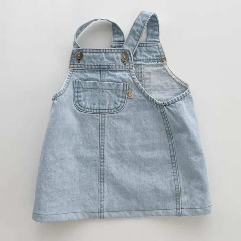 Baby Girls Sleeveless Denim Strap Dress