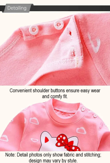 Cute Bear Cartoon Animal Kids Pink Pajama Set
