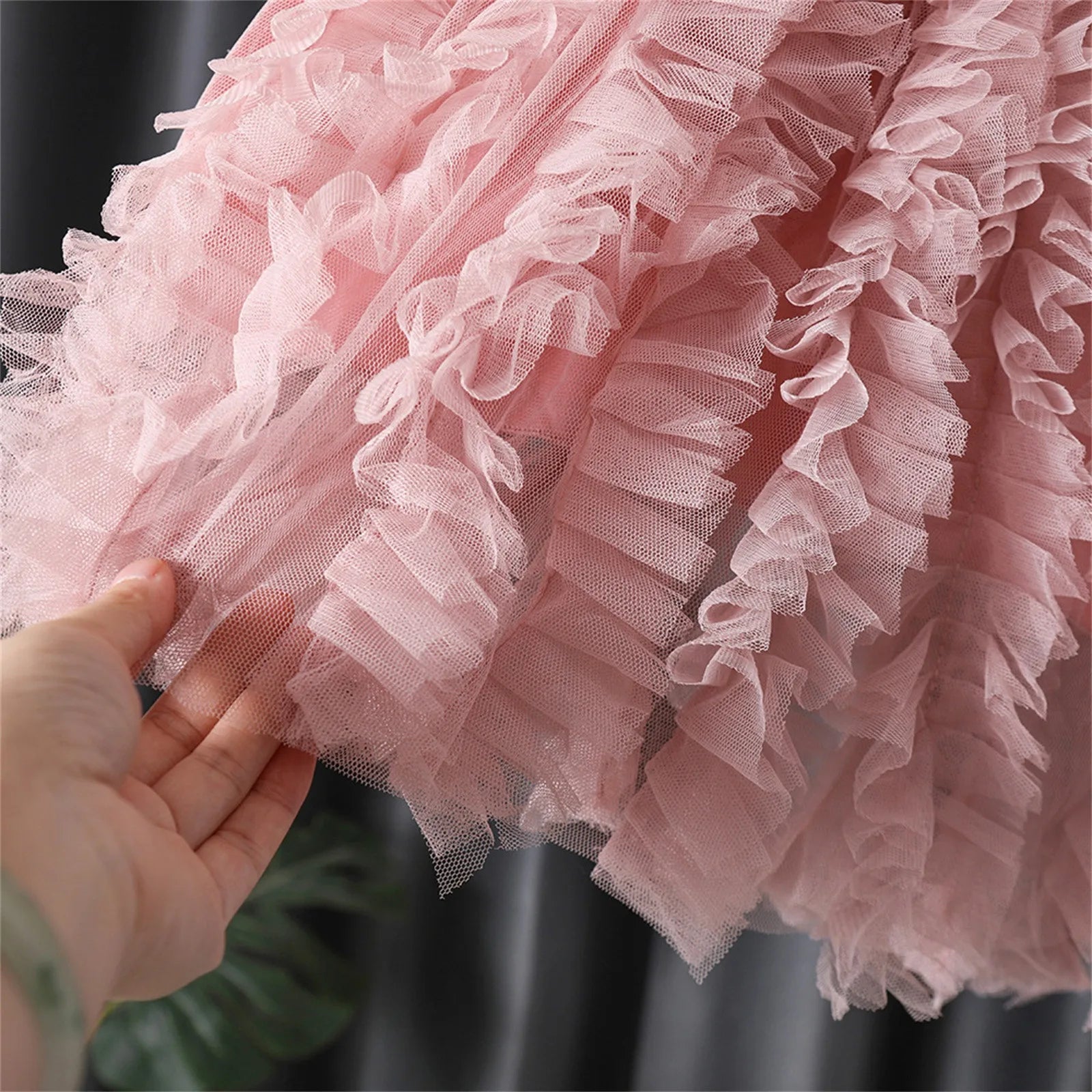 MOMSTAG Baby Girls Winter Party Tulle Tutu Knitted Ruffles Dress