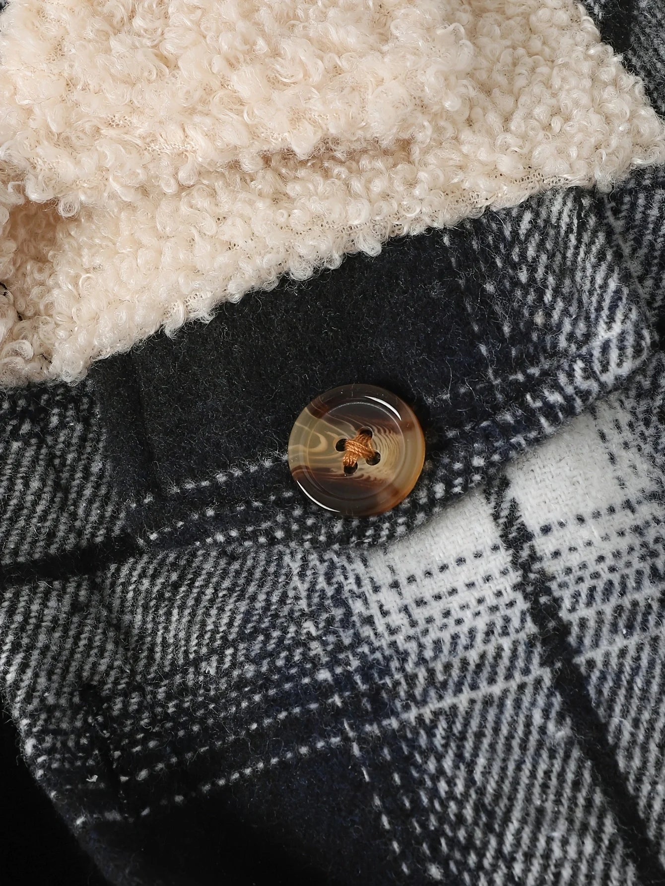 Baby Boy Stylish Plaid Plush Jacket