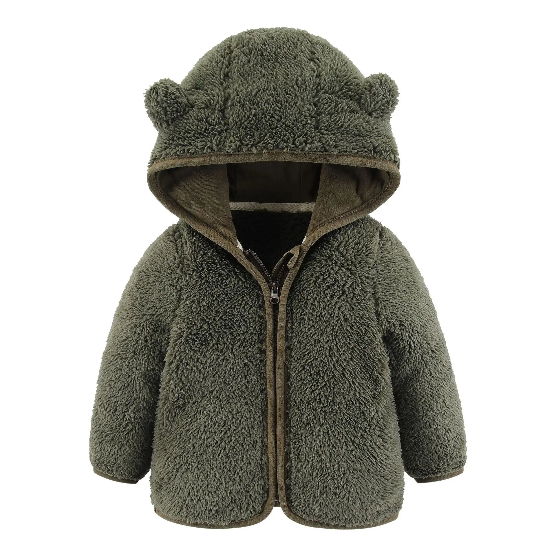 Baby Bear Ears Fleece Hooded Jacket