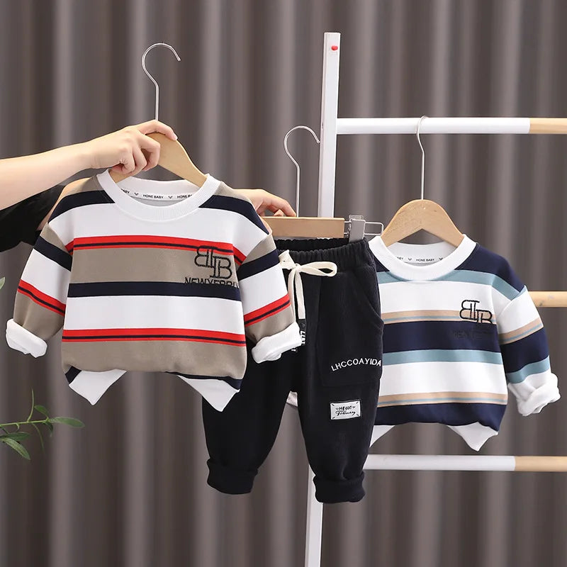 MOMSTAG Korean Casual Striped Long Sleeve T-shirts