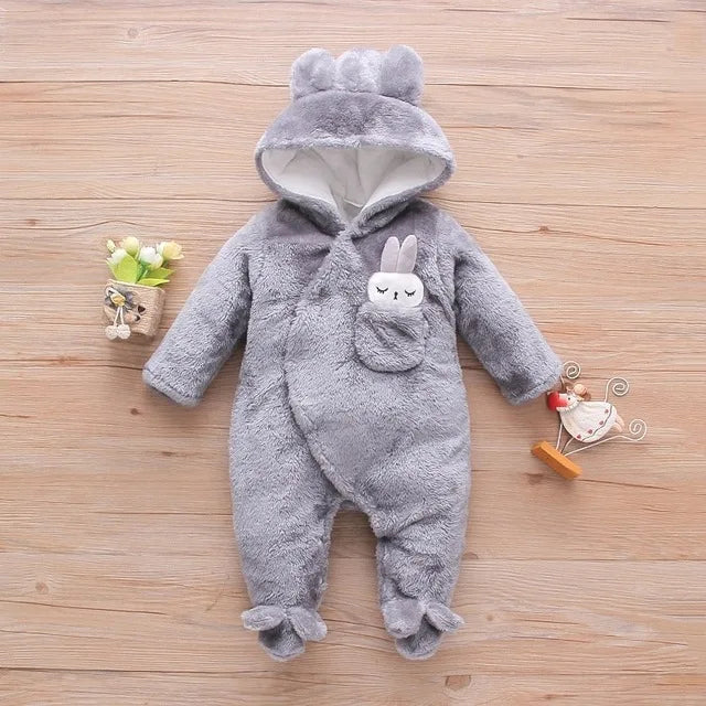 Baby Cotton Plush Winter Romper 0-18M