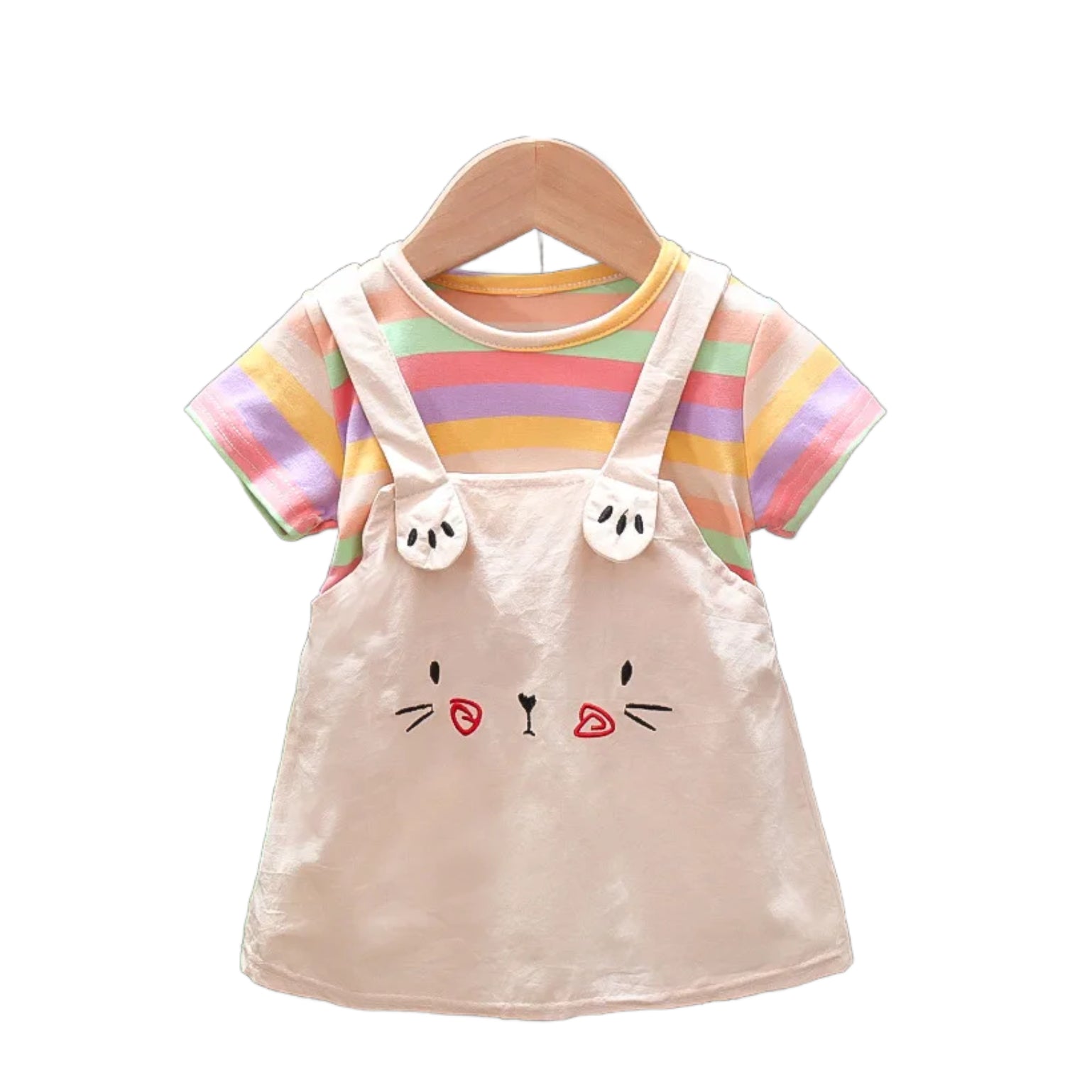 MOMSTAG Baby Girl Dress - Striped Cotton Casual Wear