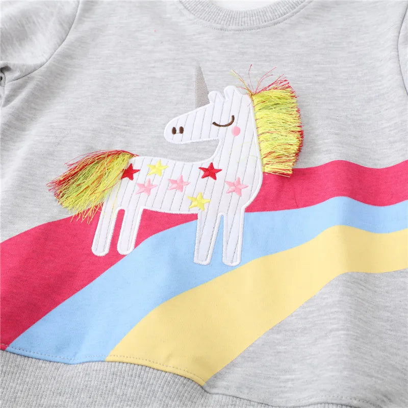 Unicorn Frill Girls Cotton Sweatshirt