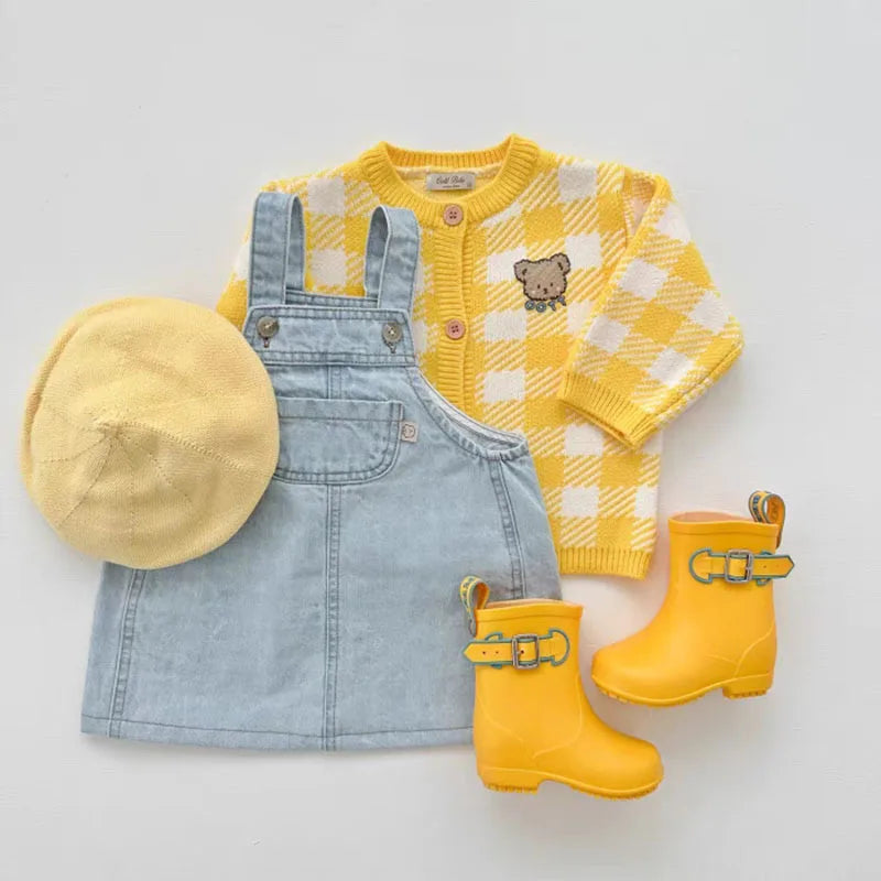 Baby Girls Sleeveless Denim Strap Dress