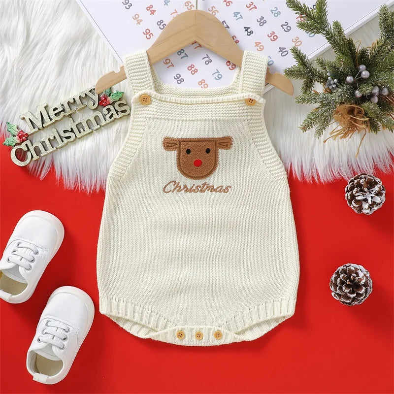 Cute Christmas Knit Baby Romper