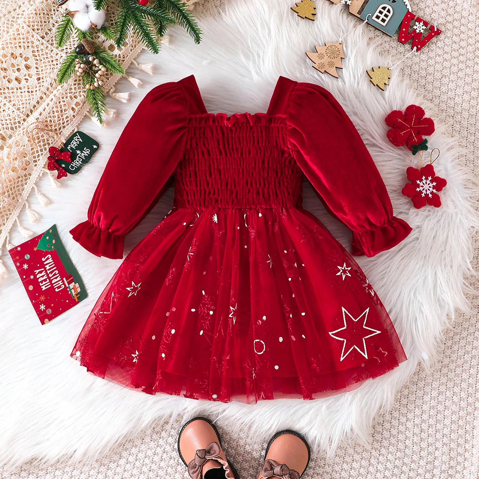 MOMSTAG Girls Christmas Dress