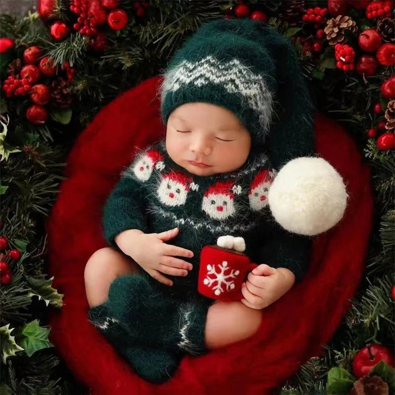 MOMSTAG Newborn Baby Santa Claus Costumes Set for Christmas