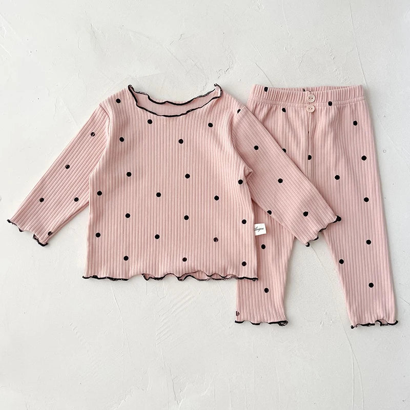 Autumn Dot Print Baby Pajama Set